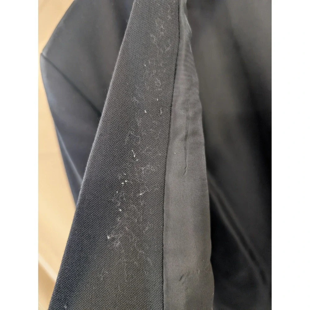 VTG‎ Dockers Men's Black Blazer Jacket Size 46 L Long Business Casual Wool Blend - Picture 2 of 10